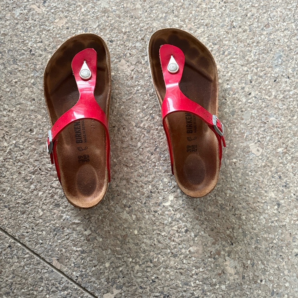 Birkenstock Red Thong Sandals